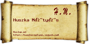Huszka Mátyás névjegykártya